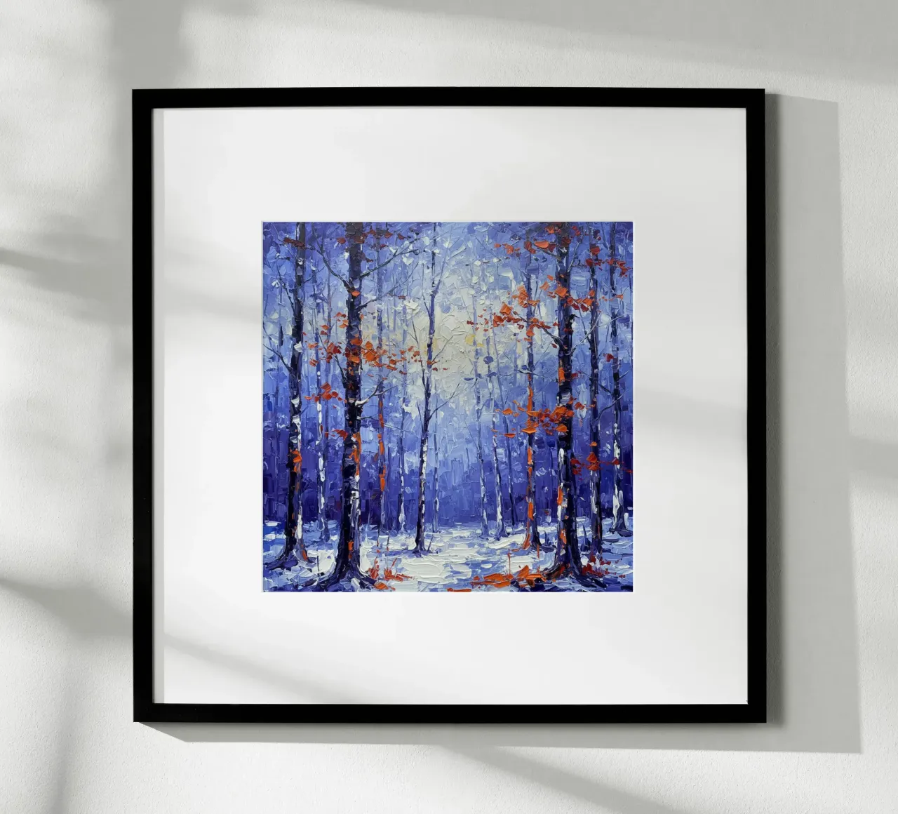 Sussurri cremisi in un bosco d'inverno carta hahnemühle da Artistic-shop
