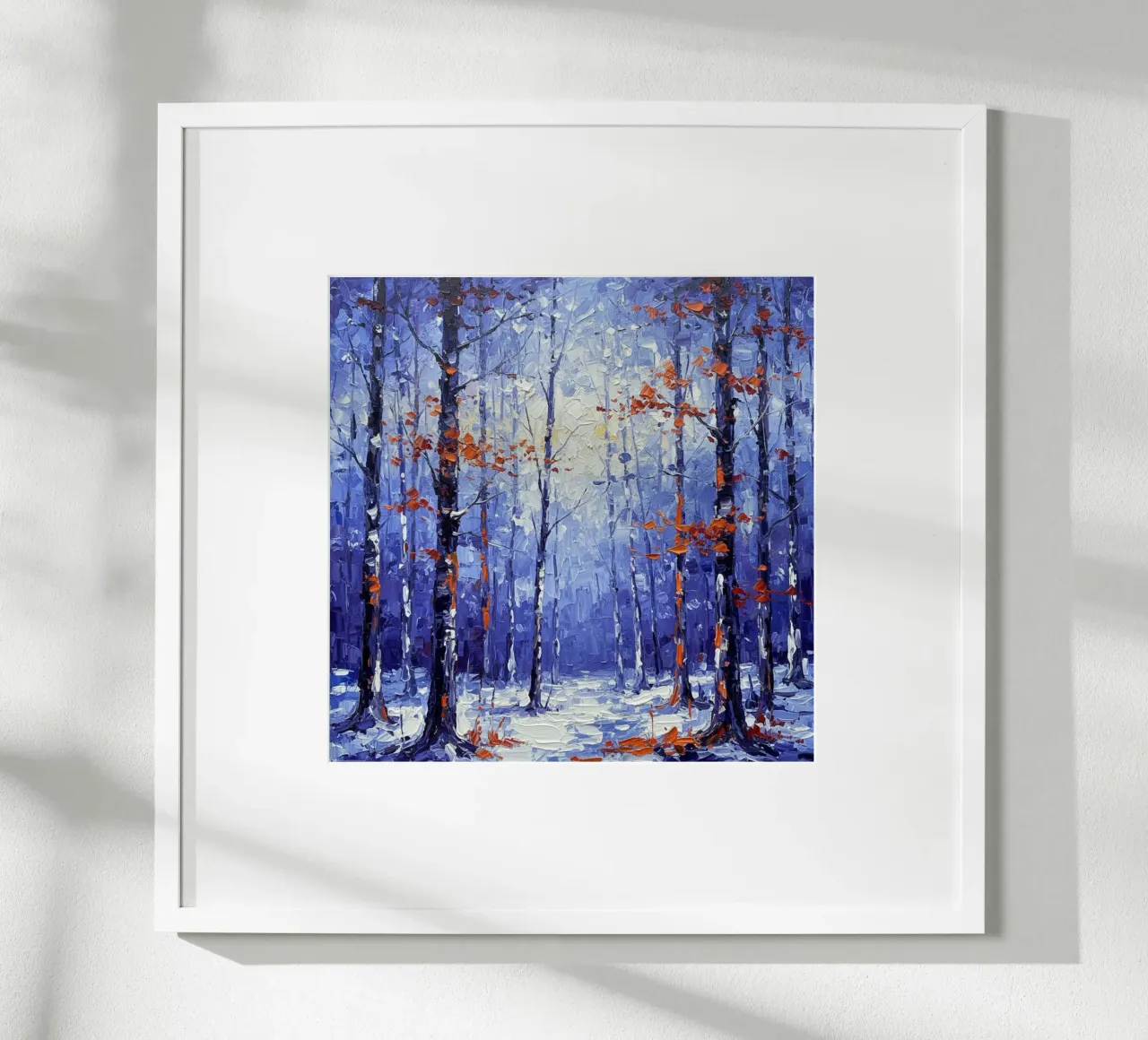 Sussurri cremisi in un bosco d'inverno carta hahnemühle da Artistic-shop