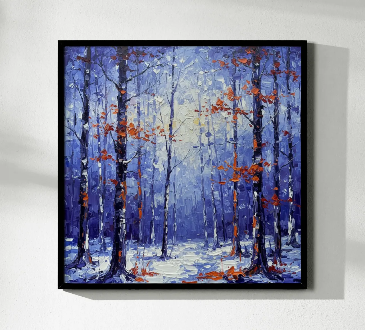Sussurri cremisi in un bosco d'inverno carta hahnemühle da Artistic-shop