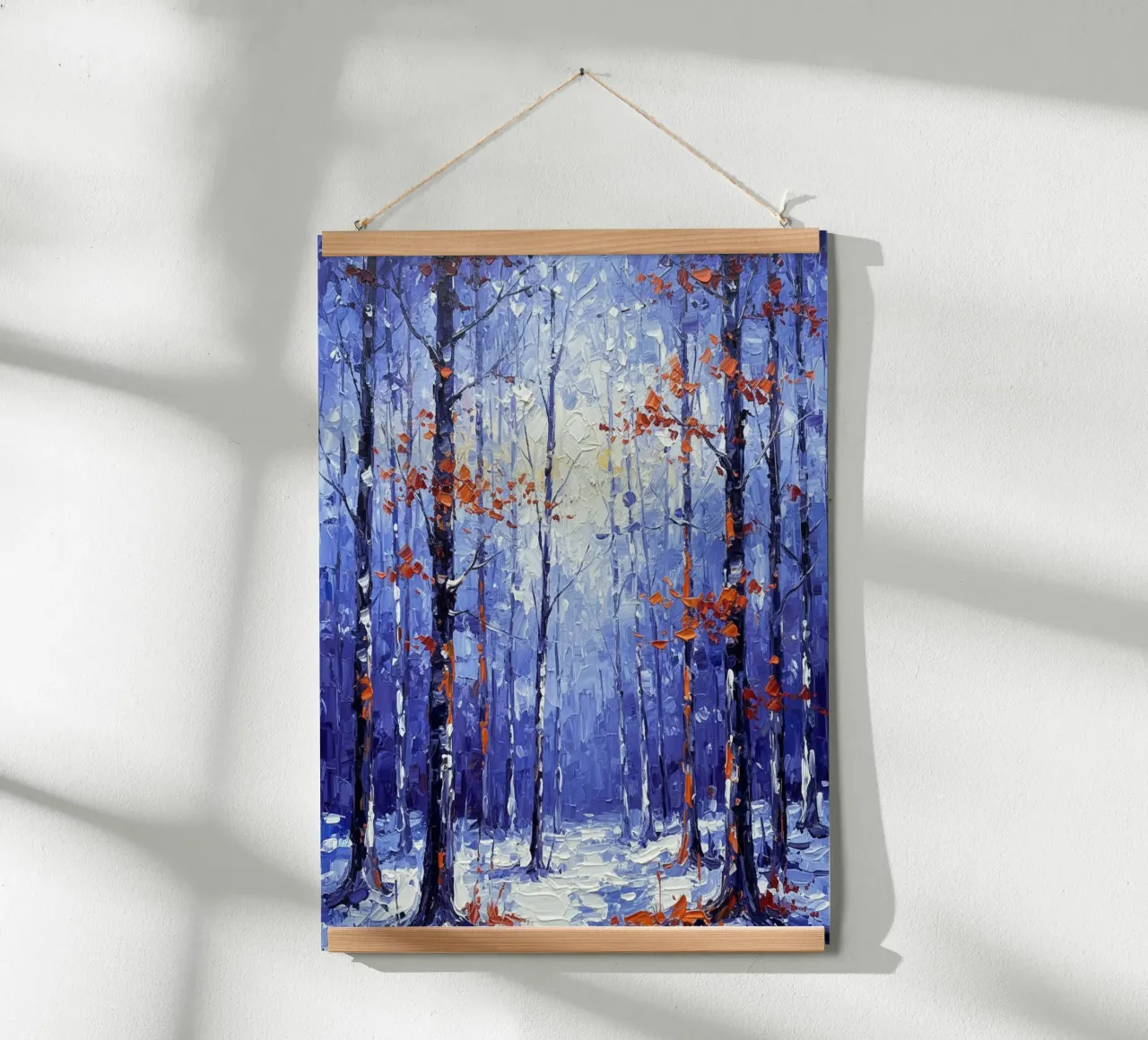 Sussurri cremisi in un bosco d'inverno carta hahnemühle da Artistic-shop