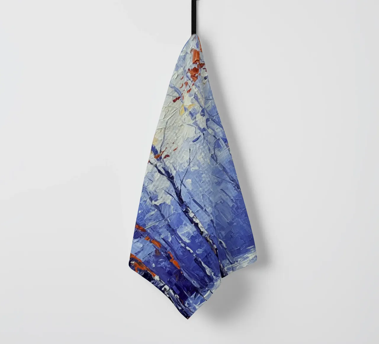 Sussurri cremisi in un bosco d'inverno canovaccio da cucina da Artistic-shop