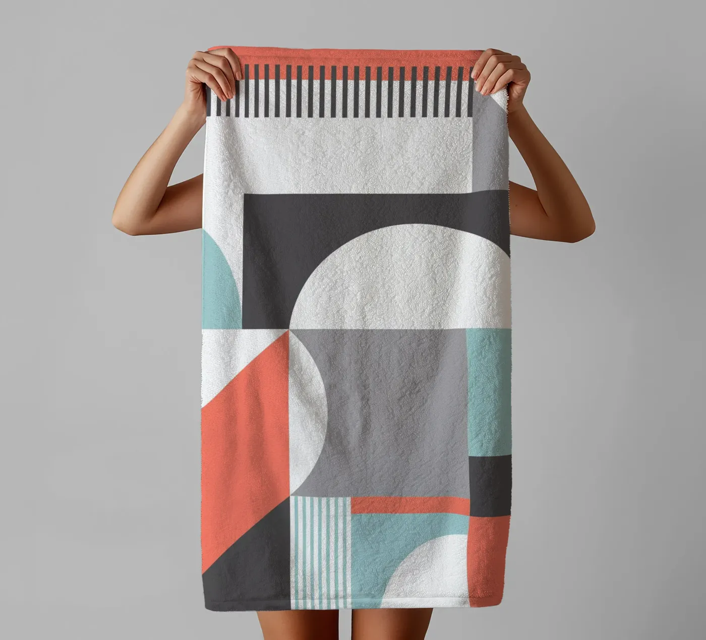 Geometric Pattern towel by Kim Hubball Studio