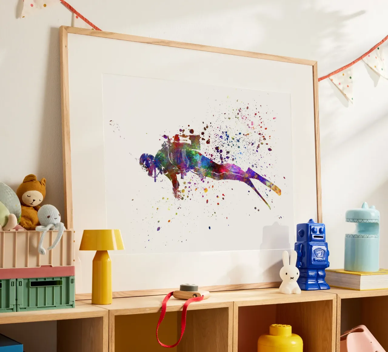 Acquarellista con immersione subacquea poster da ⚽ Sports Pulse
