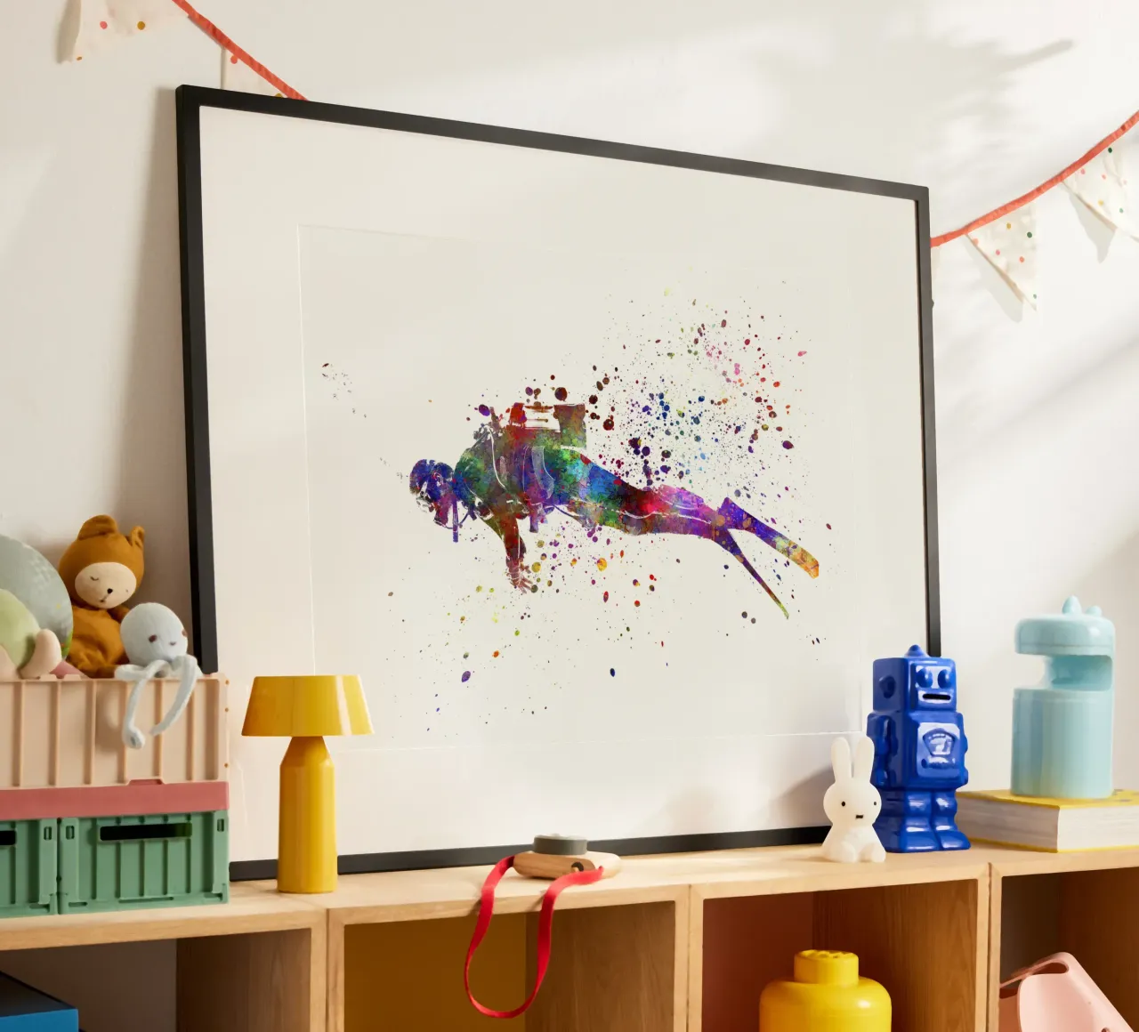 Acquarellista con immersione subacquea poster da ⚽ Sports Pulse