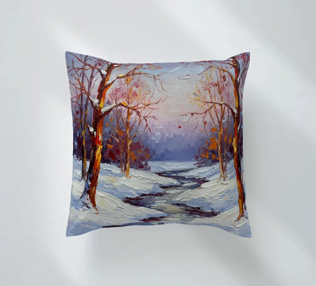 L'abbraccio dorato dell'inverno: cuscino da Artistic-shop