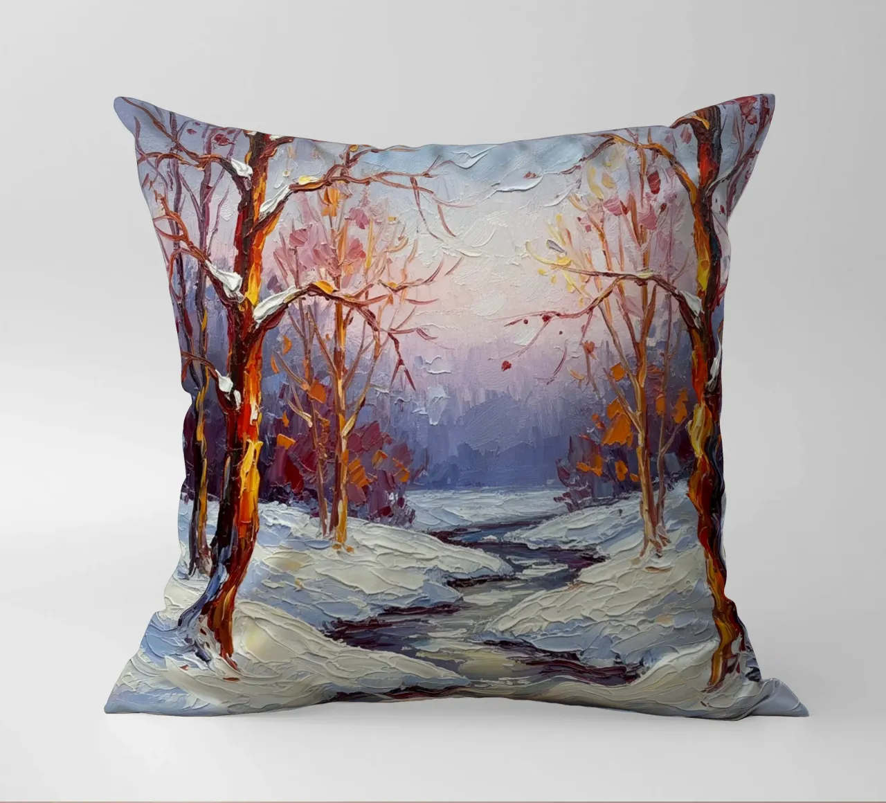L'abbraccio dorato dell'inverno: cuscino da Artistic-shop