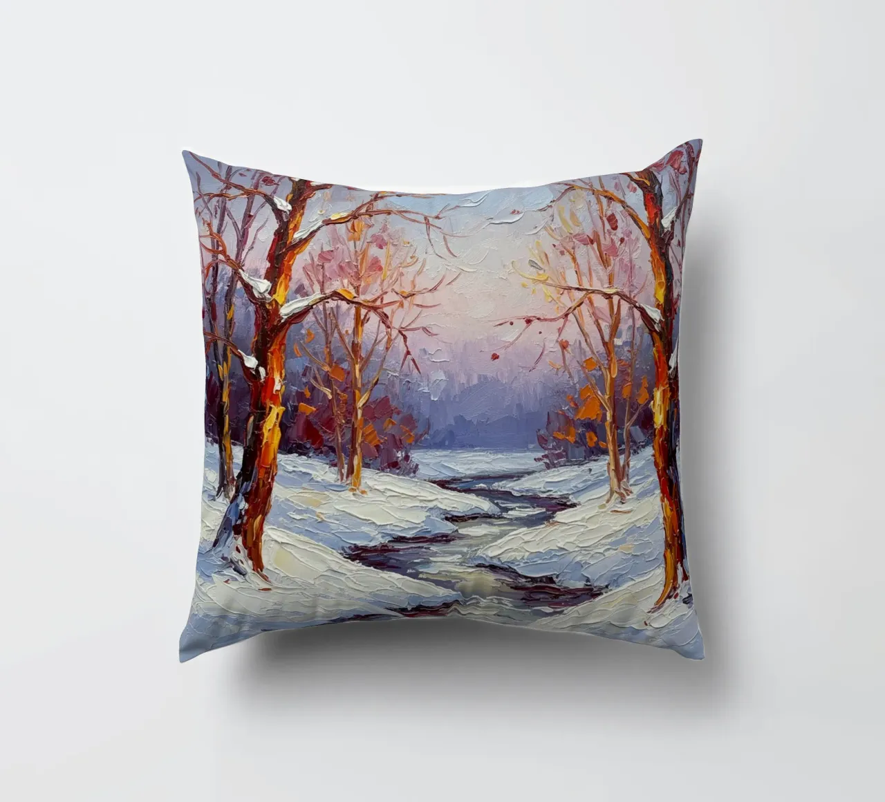 L'abbraccio dorato dell'inverno: cuscino da Artistic-shop