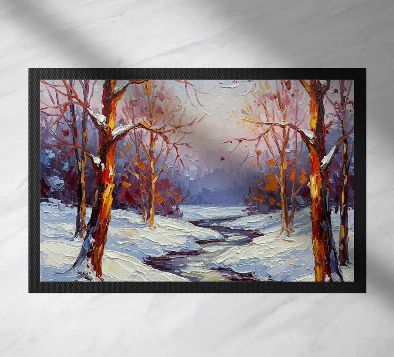L'abbraccio dorato dell'inverno: zerbino da Artistic-shop