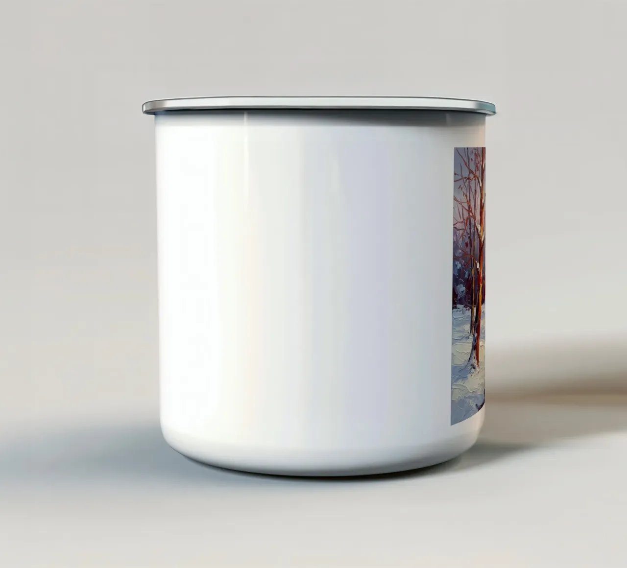 L'abbraccio dorato dell'inverno: tazza in smalto da Artistic-shop