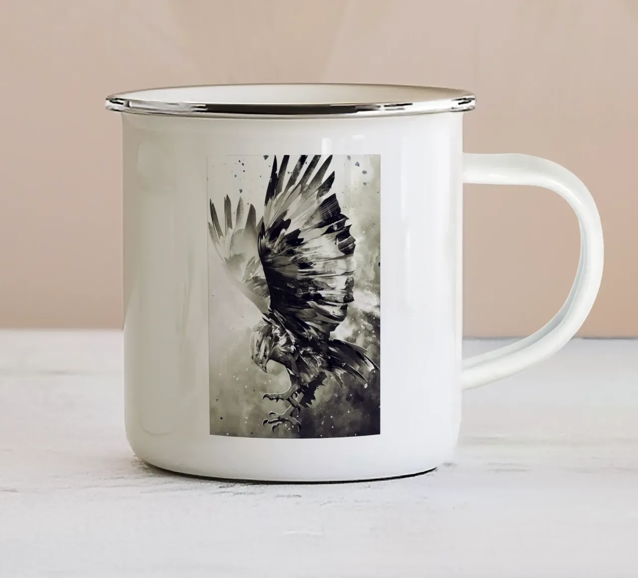 Aquila tazza in smalto da Mateo