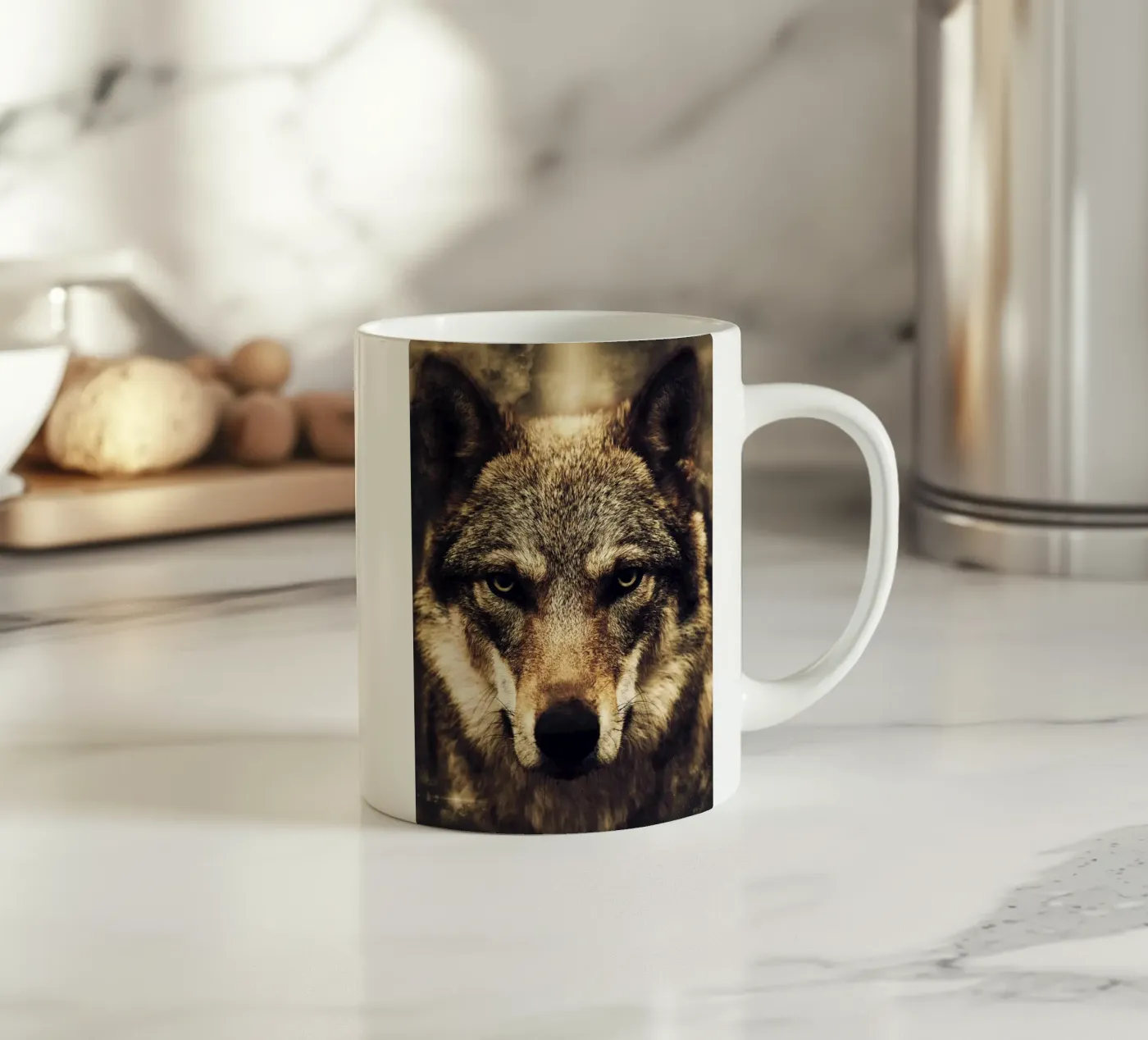 Wolf ceramic mug by Mateo