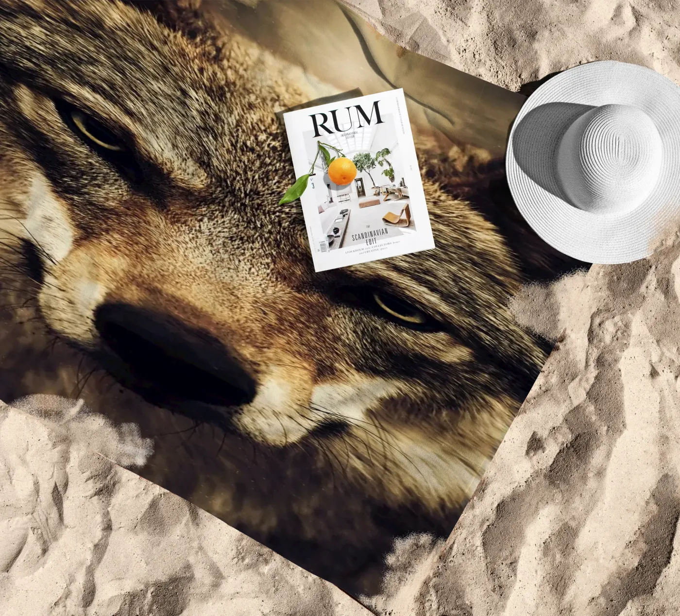 Wolf beach towel by Mateo