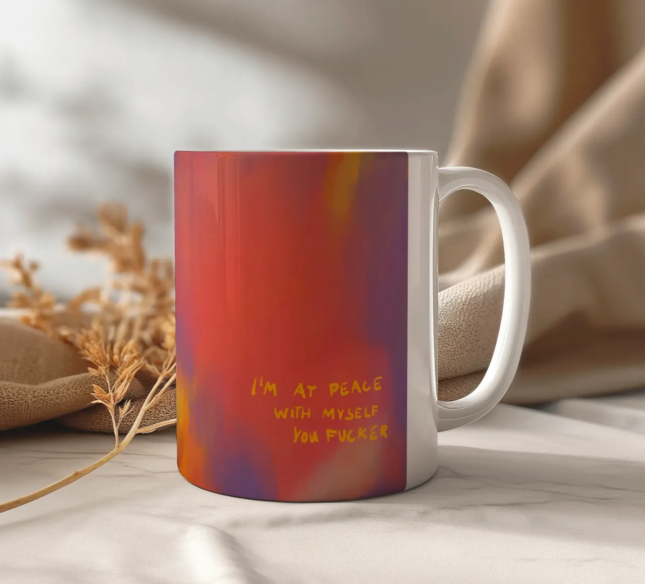 Pittura astratta - in pace tazza in ceramica da Illustration Raissa Oltmanns