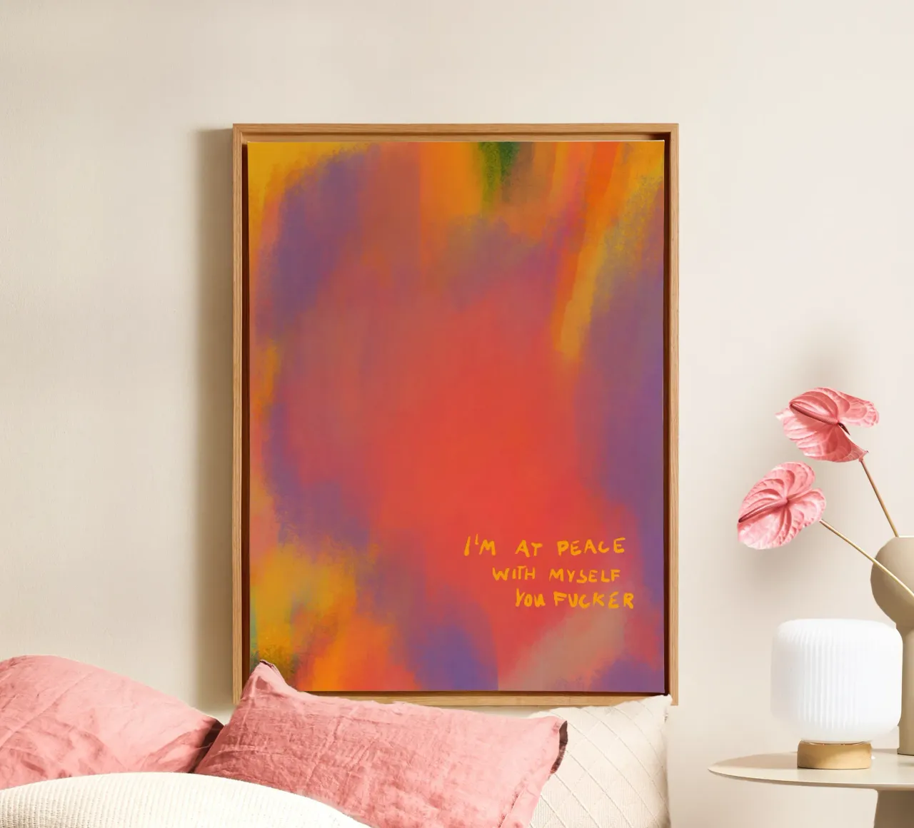 Abstract schilderij - in vrede canvas van Illustration Raissa Oltmanns