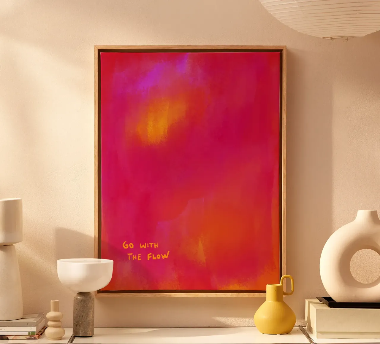 Abstract Painting - go with the flow canvas by Illustration Raissa Oltmanns