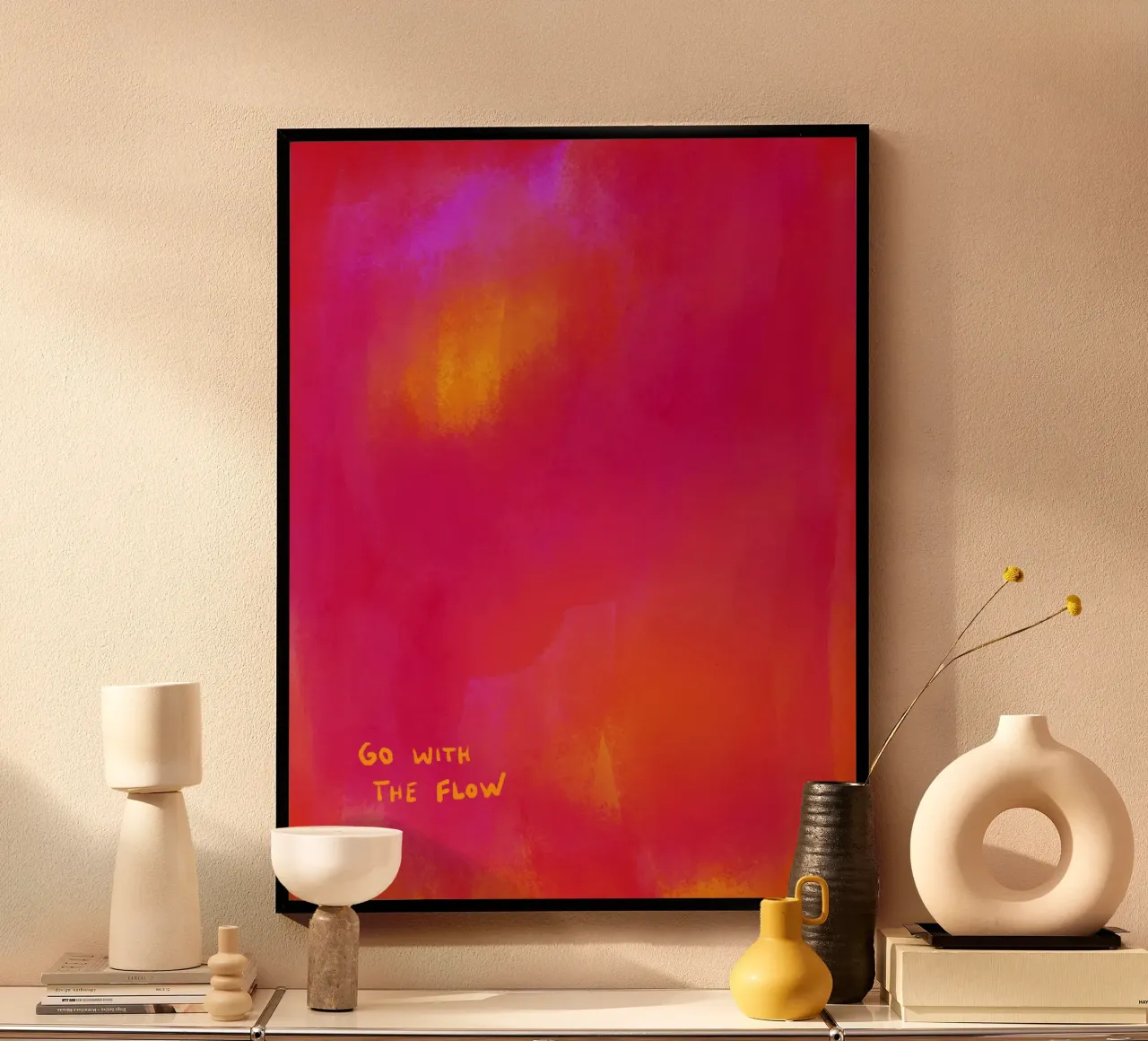 Abstract Painting - go with the flow hahnemühle by Illustration Raissa Oltmanns