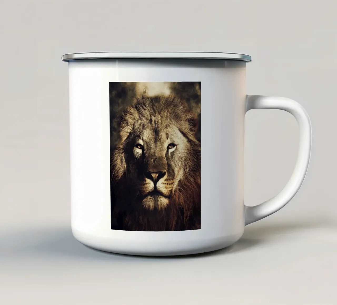 Lion tazza in smalto da Mateo