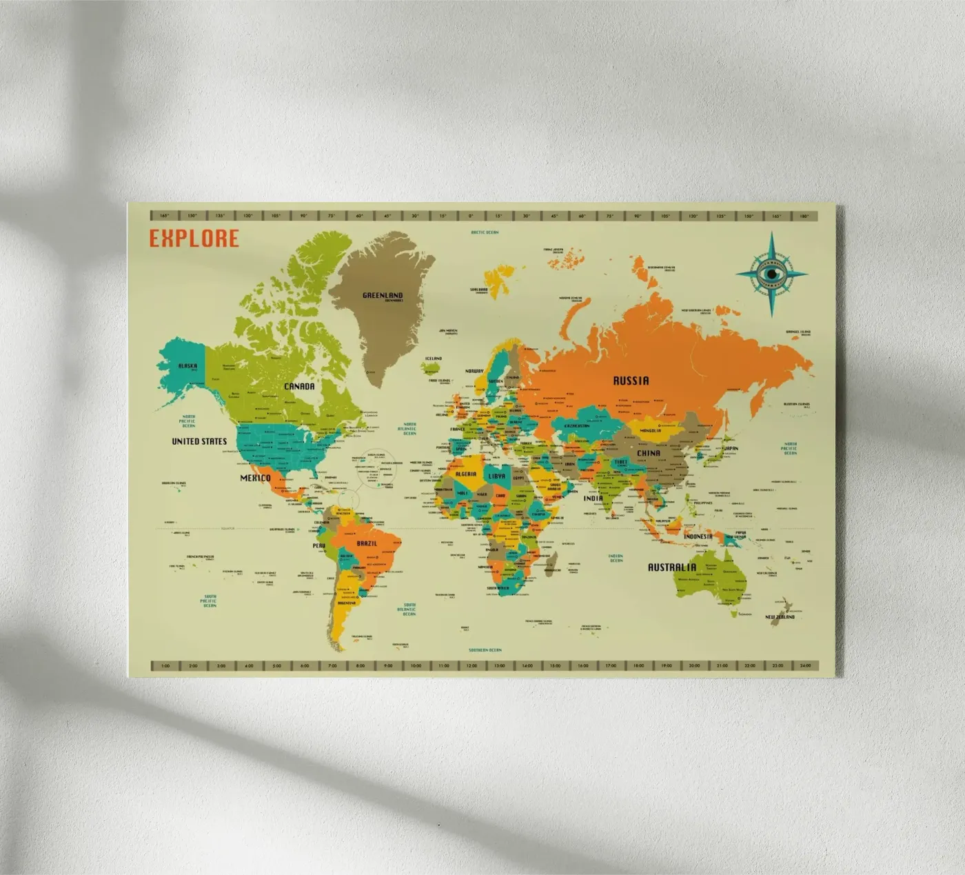 World Map plexiglas de Jazzberry Blue