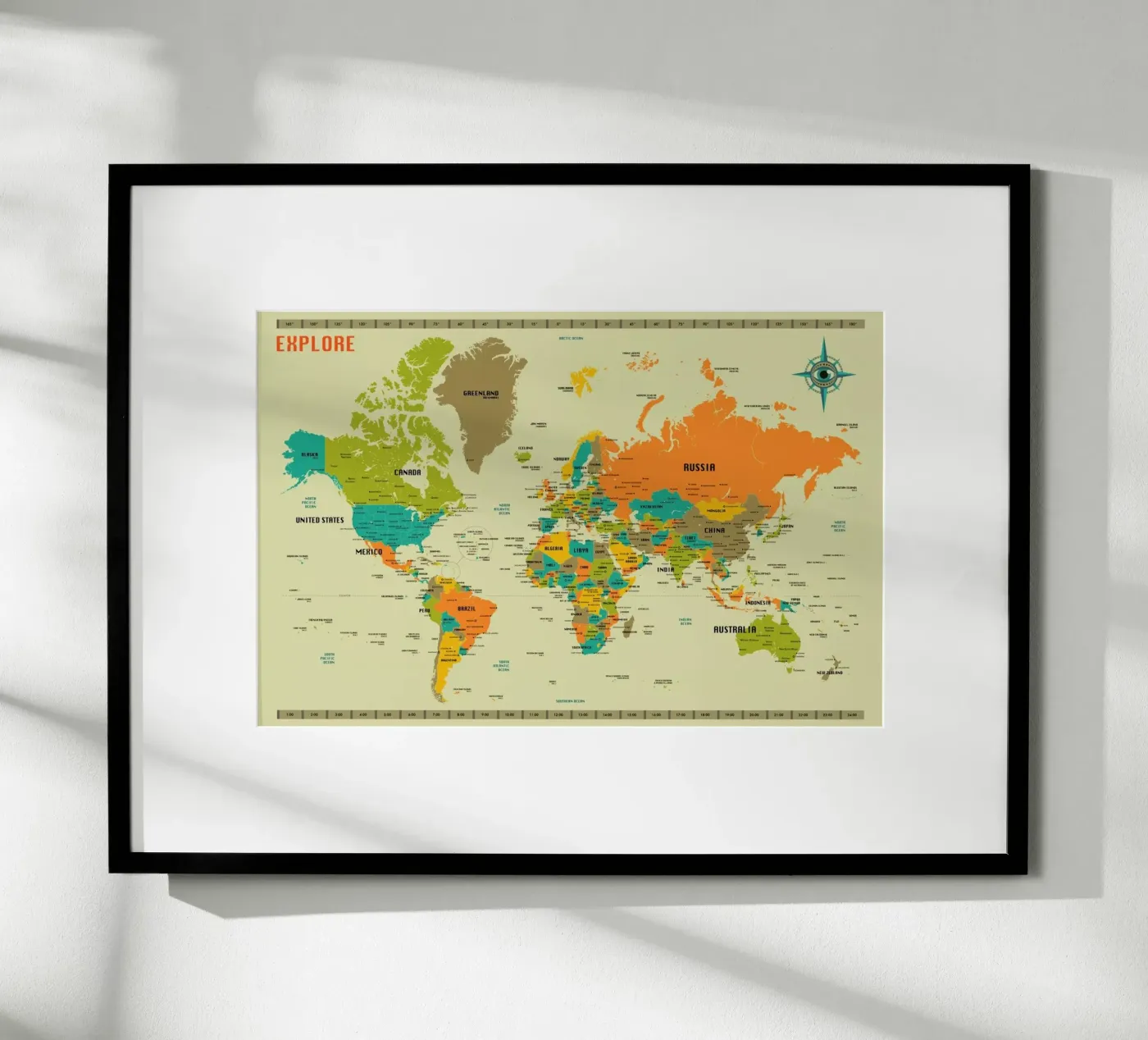 World Map poster de Jazzberry Blue