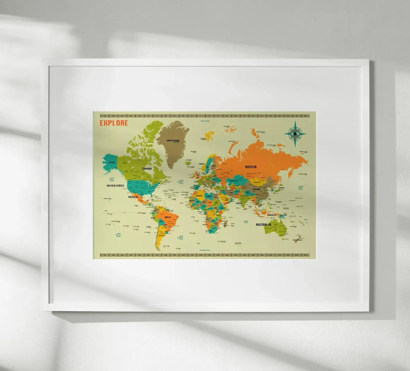 World Map poster de Jazzberry Blue