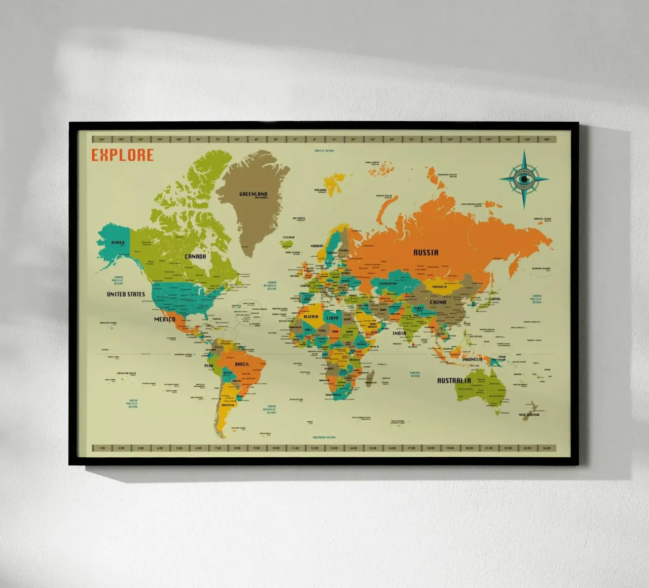 World Map poster da Jazzberry Blue