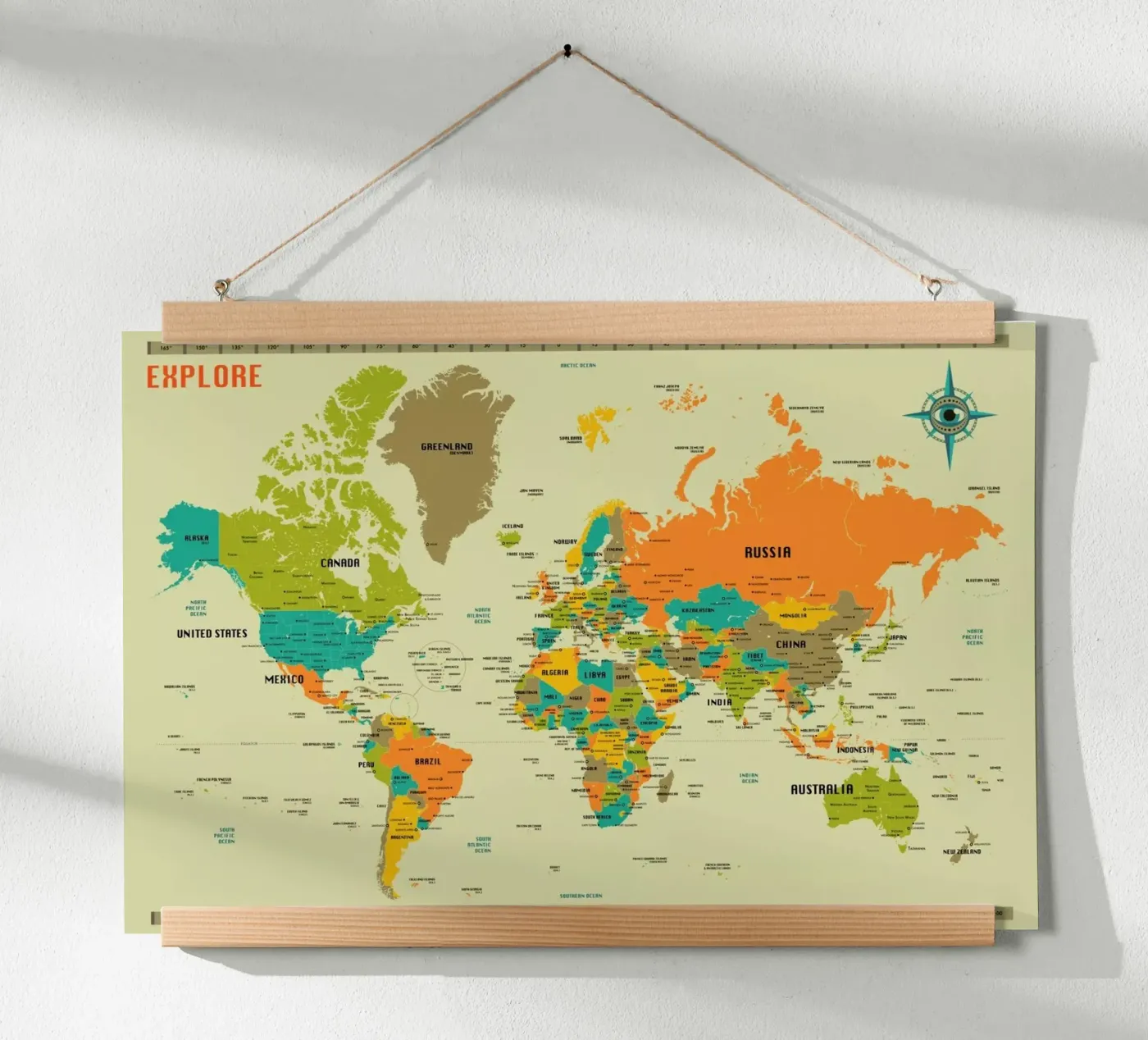 World Map poster de Jazzberry Blue