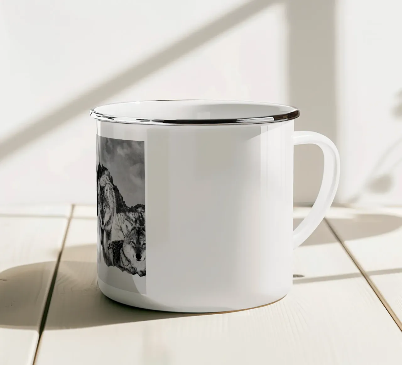 Wolves Mountains tazza in smalto da Mateo