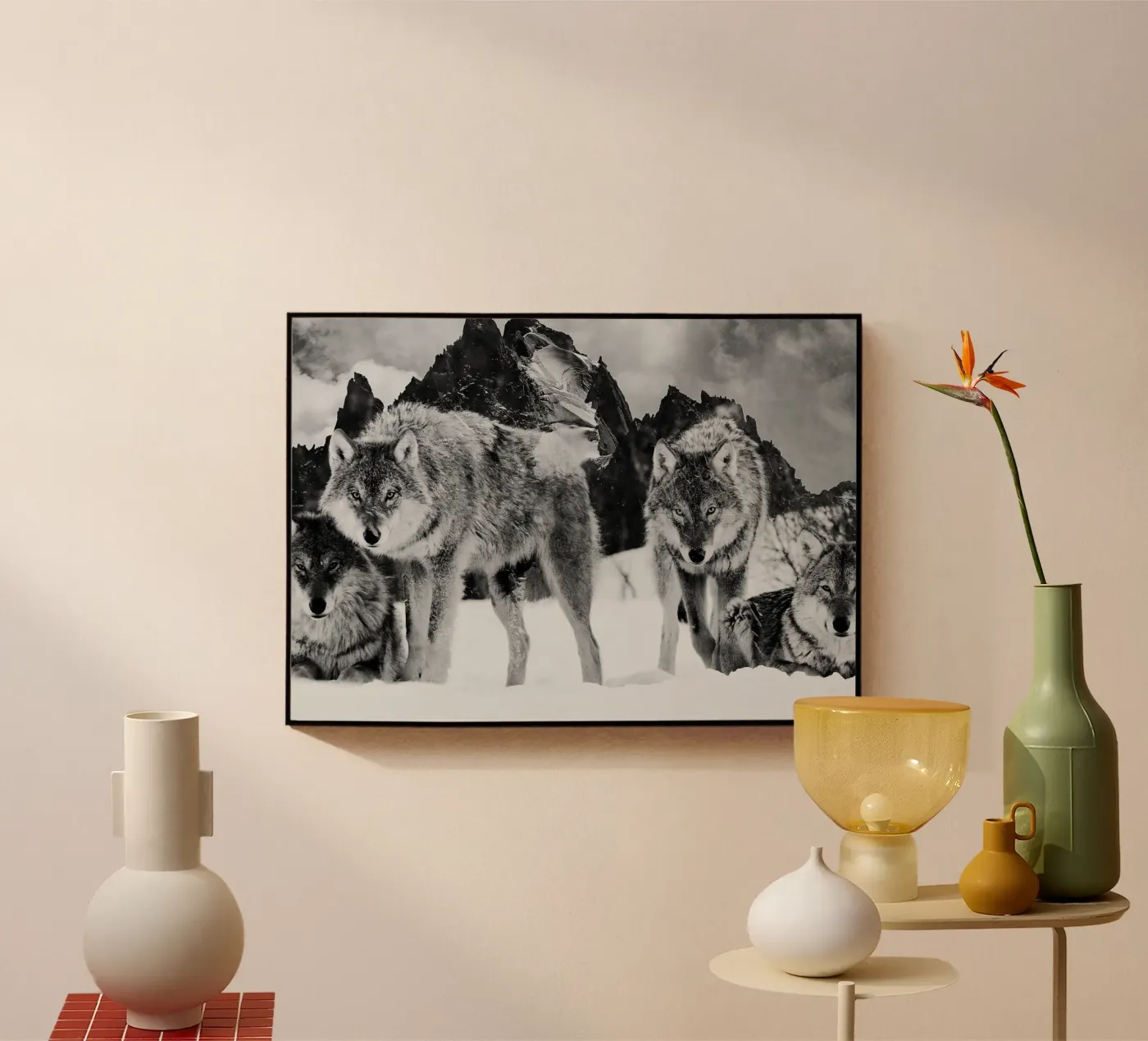 Wolves Mountains Acryl-Glas von Mateo
