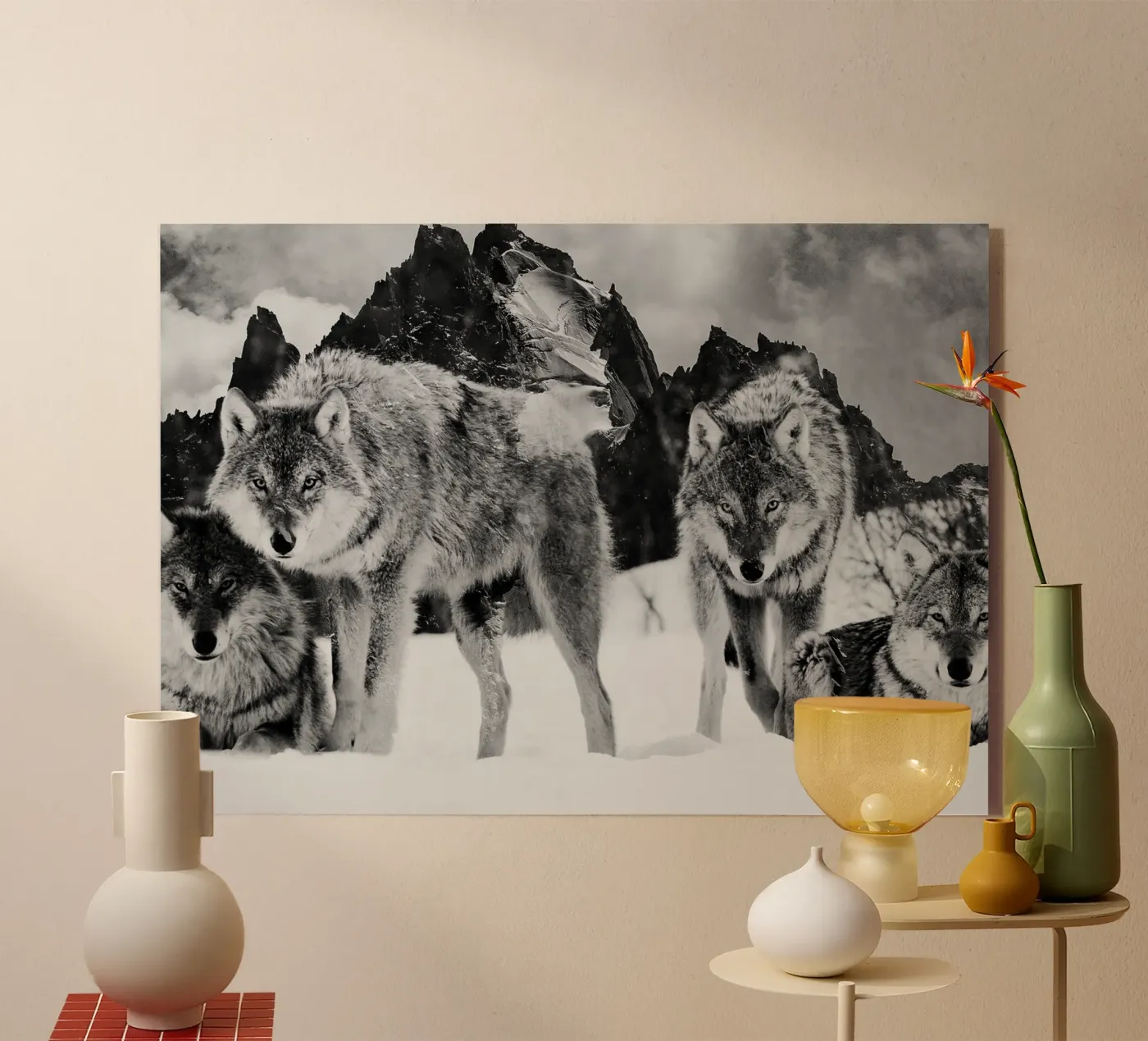 Wolves Mountains Acryl-Glas von Mateo