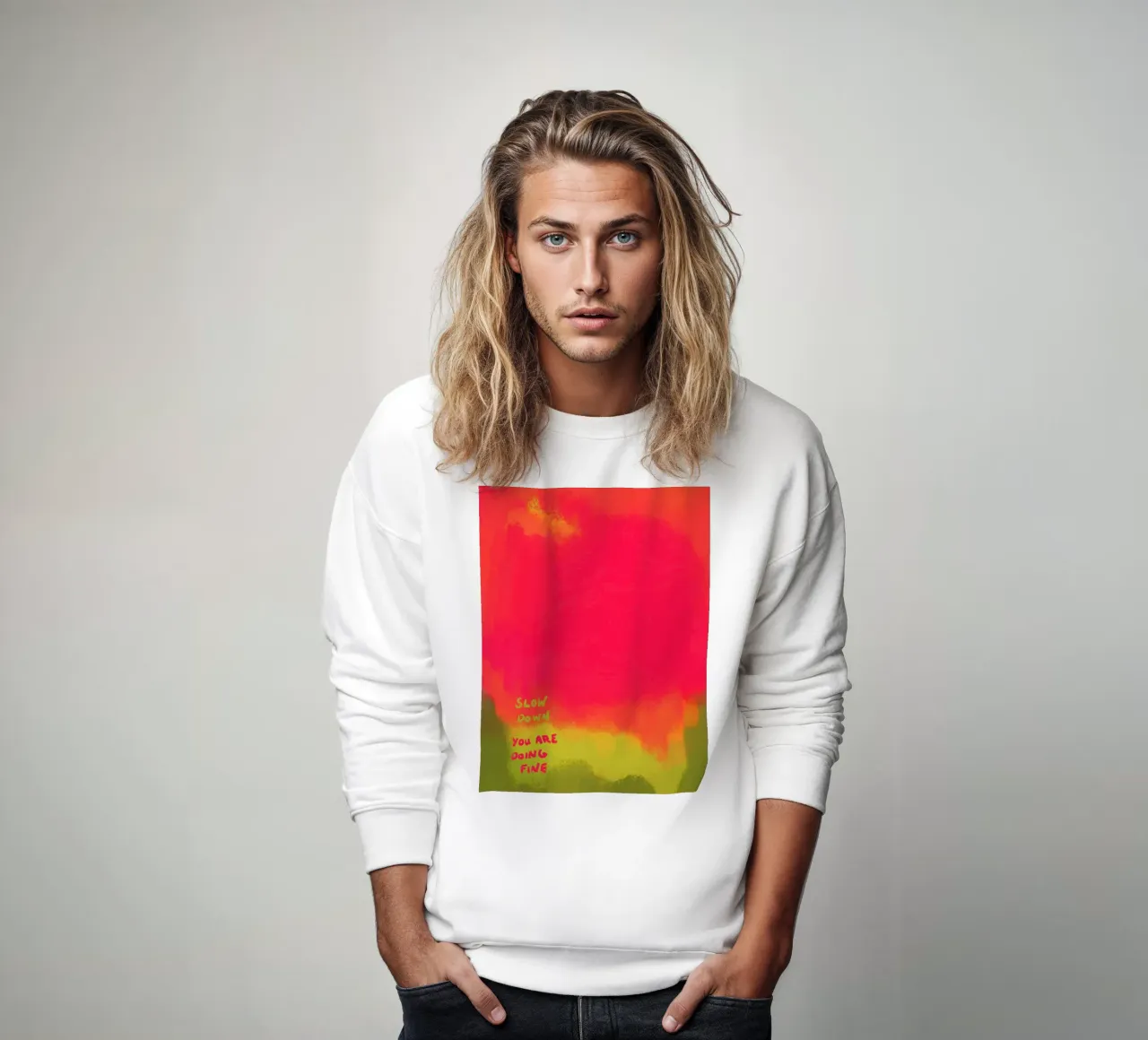 Abstract Art - Slow Down Sweatshirt von Illustration Raissa Oltmanns