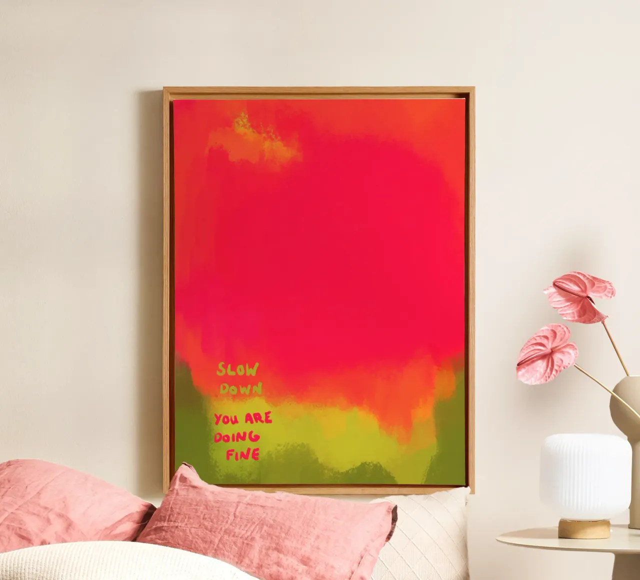 Abstracte kunst - vertragen canvas van Illustration Raissa Oltmanns