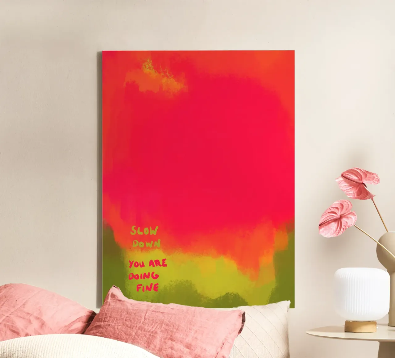 Abstracte kunst - vertragen canvas van Illustration Raissa Oltmanns