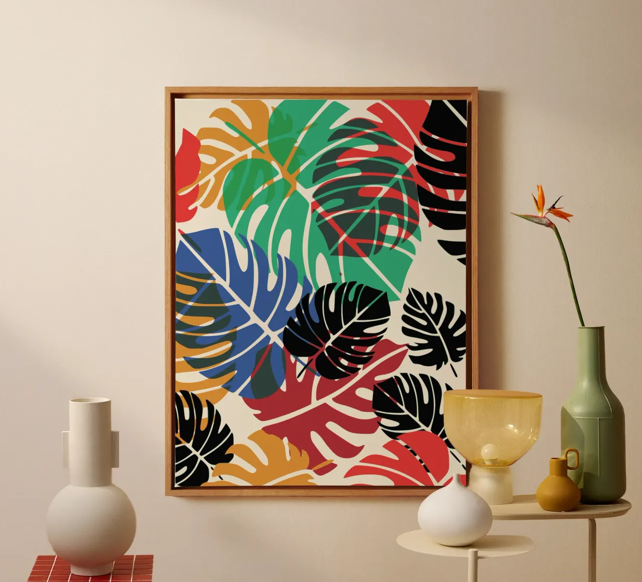 Monstera multicolore tela da Little Dean