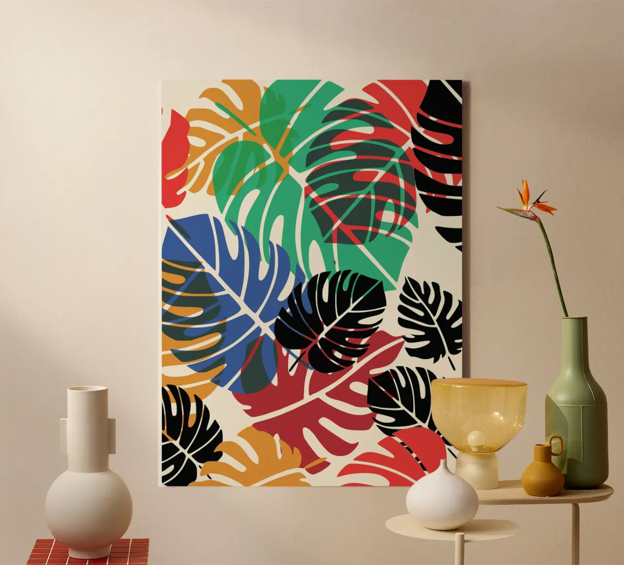 Monstera multicolore tela da Little Dean