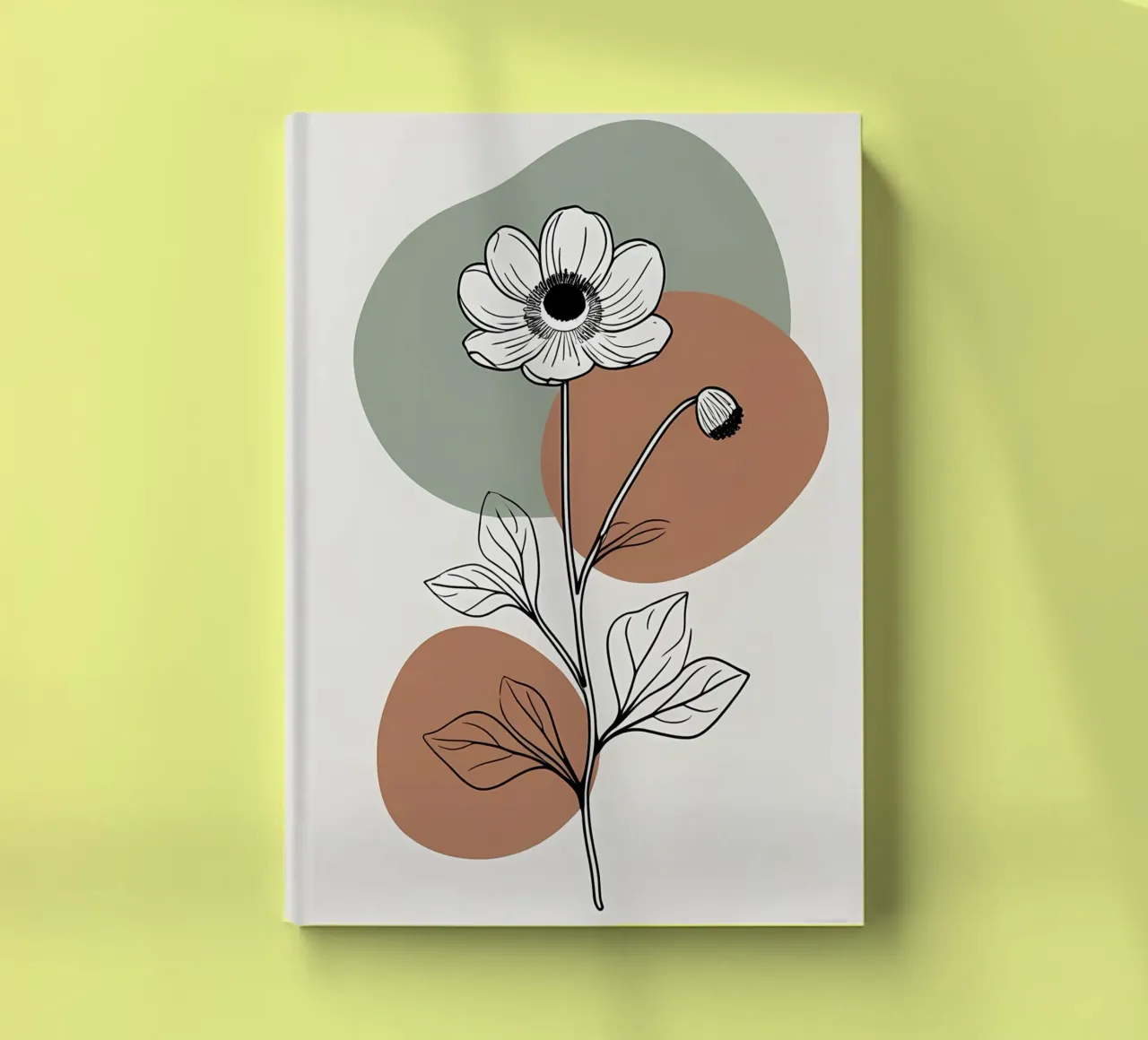Line art minimalista di un singolo fiore di anemone diario da Bloom And Brush