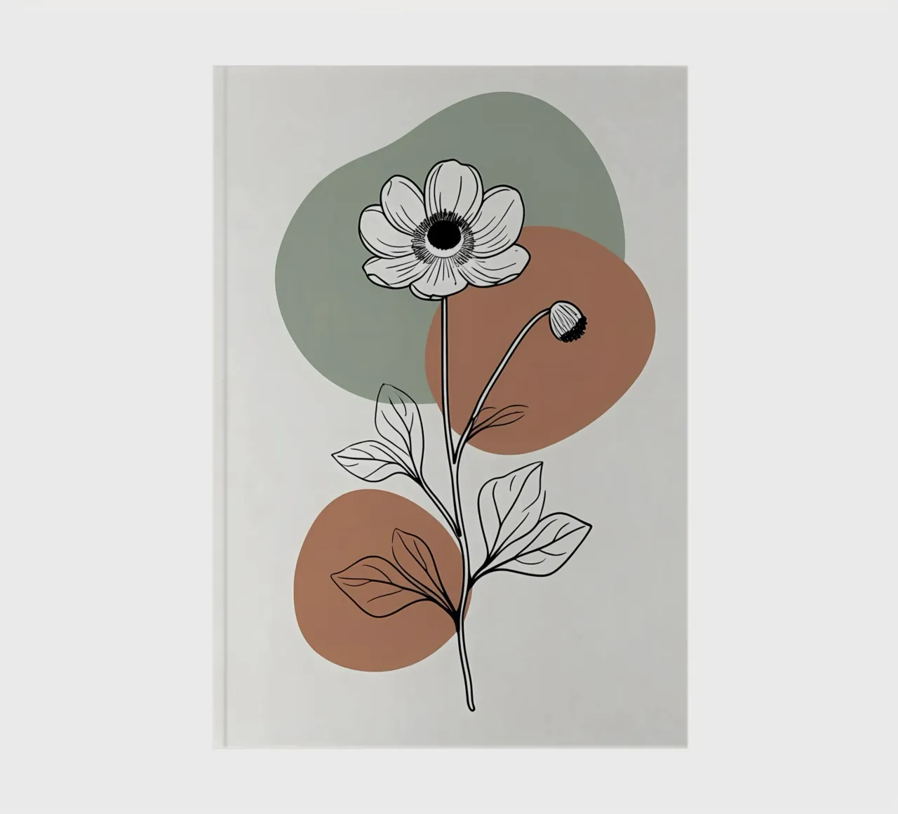 Line art minimalista di un singolo fiore di anemone diario da Bloom And Brush
