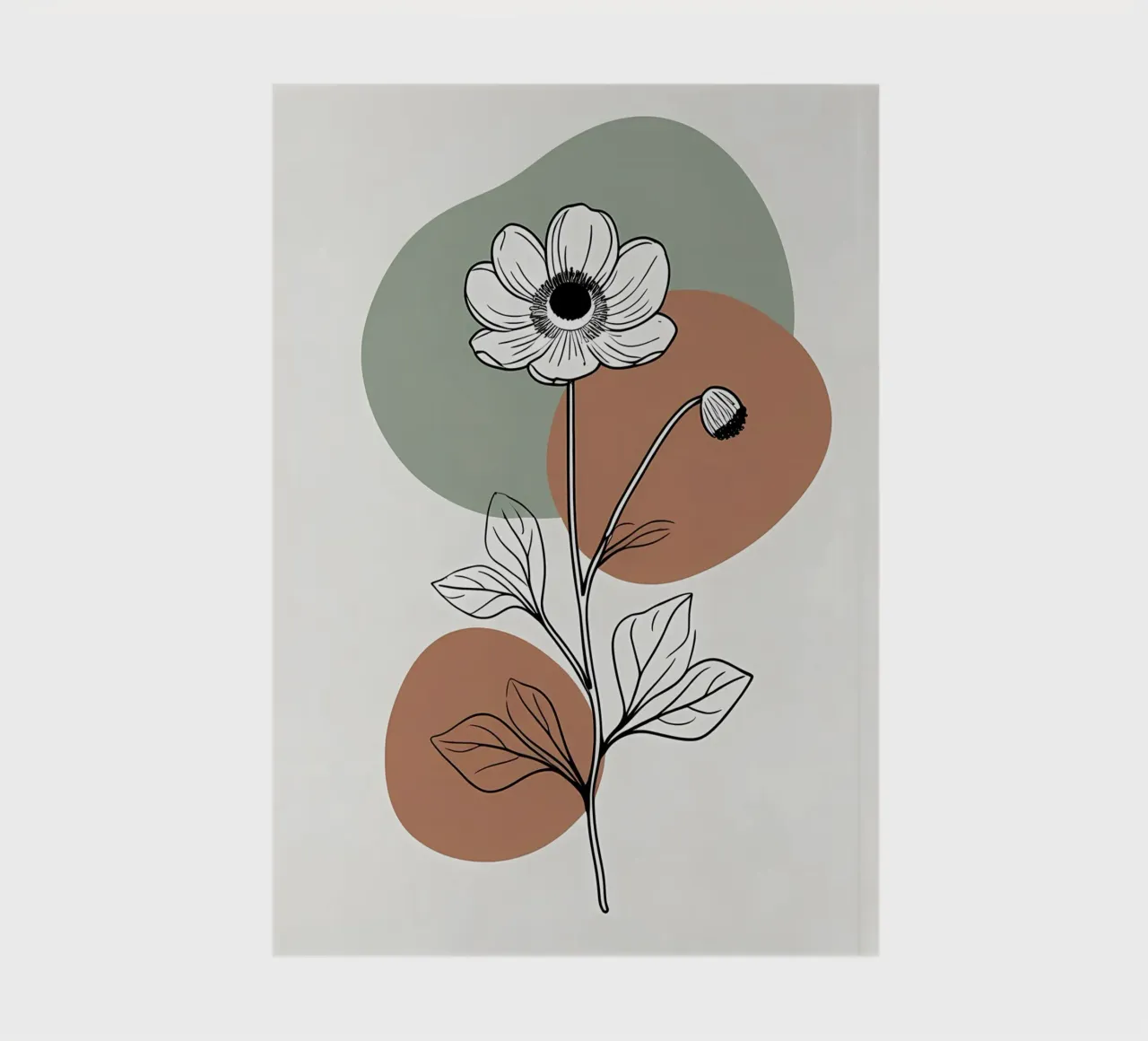 Line art minimalista di un singolo fiore di anemone diario da Bloom And Brush