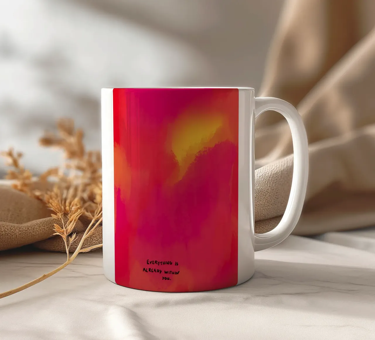 Abstract Schilderen - in jezelf keramische mok van Illustration Raissa Oltmanns