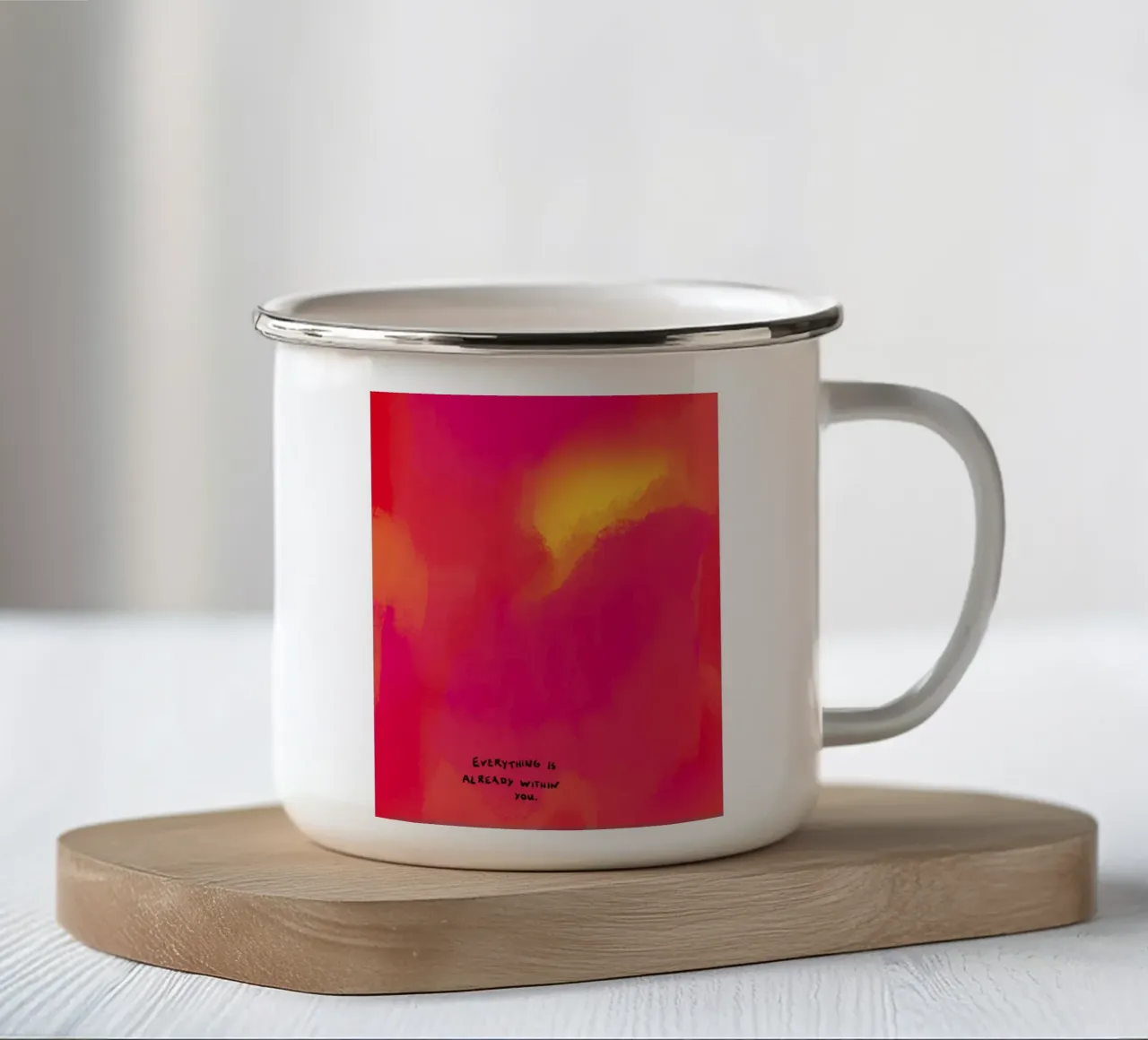 Pittura astratta - dentro di voi tazza in smalto da Illustration Raissa Oltmanns