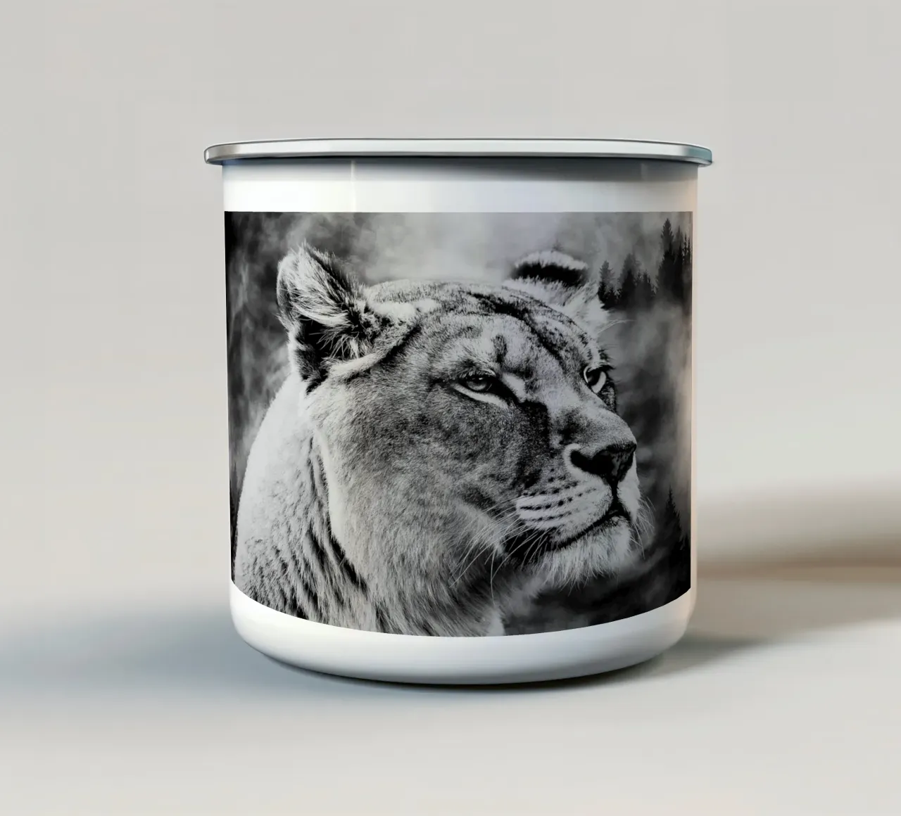 Lion Forest tazza in smalto da Mateo