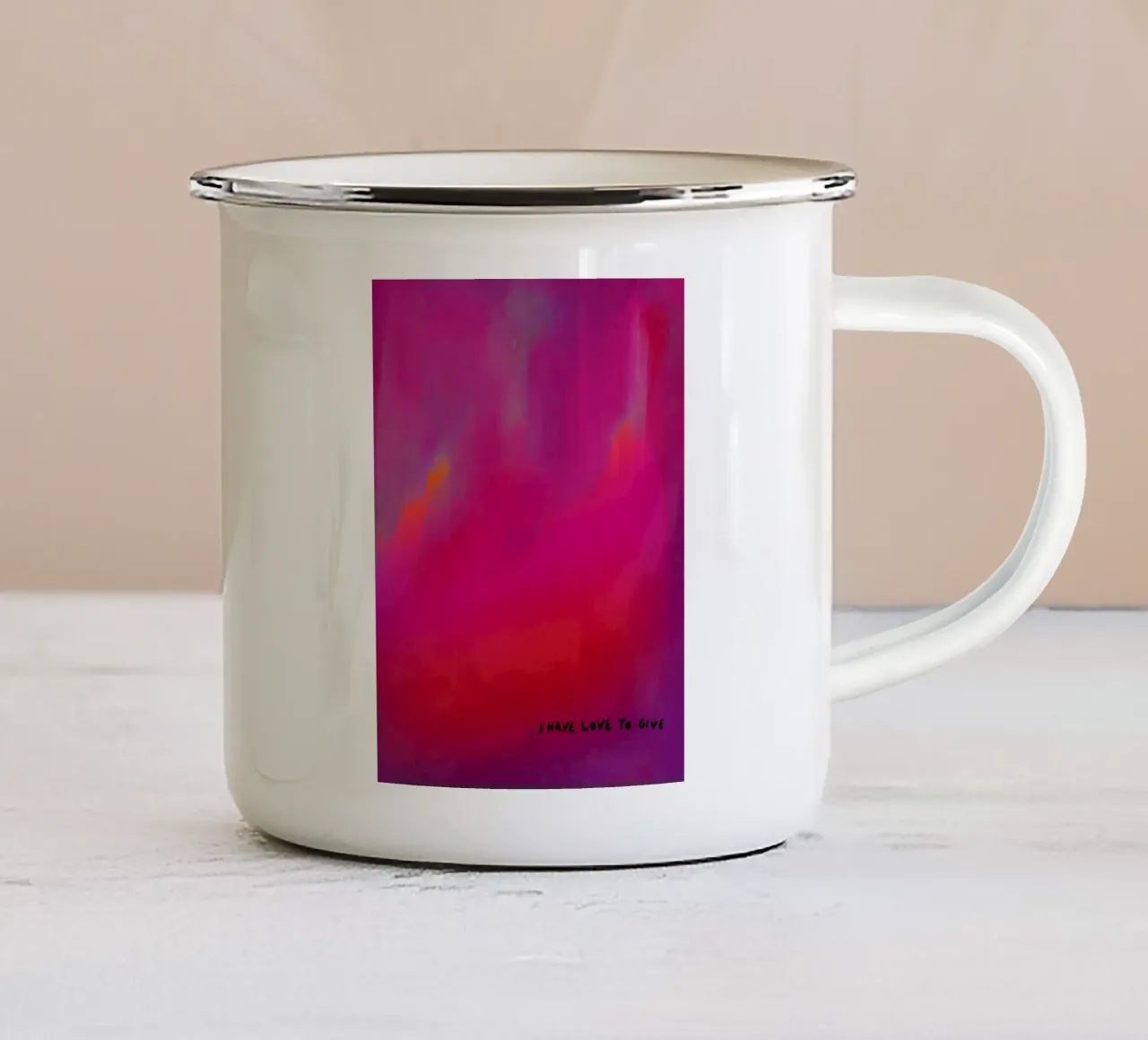 Pittura astratta - Ho amore da dare tazza in smalto da Illustration Raissa Oltmanns