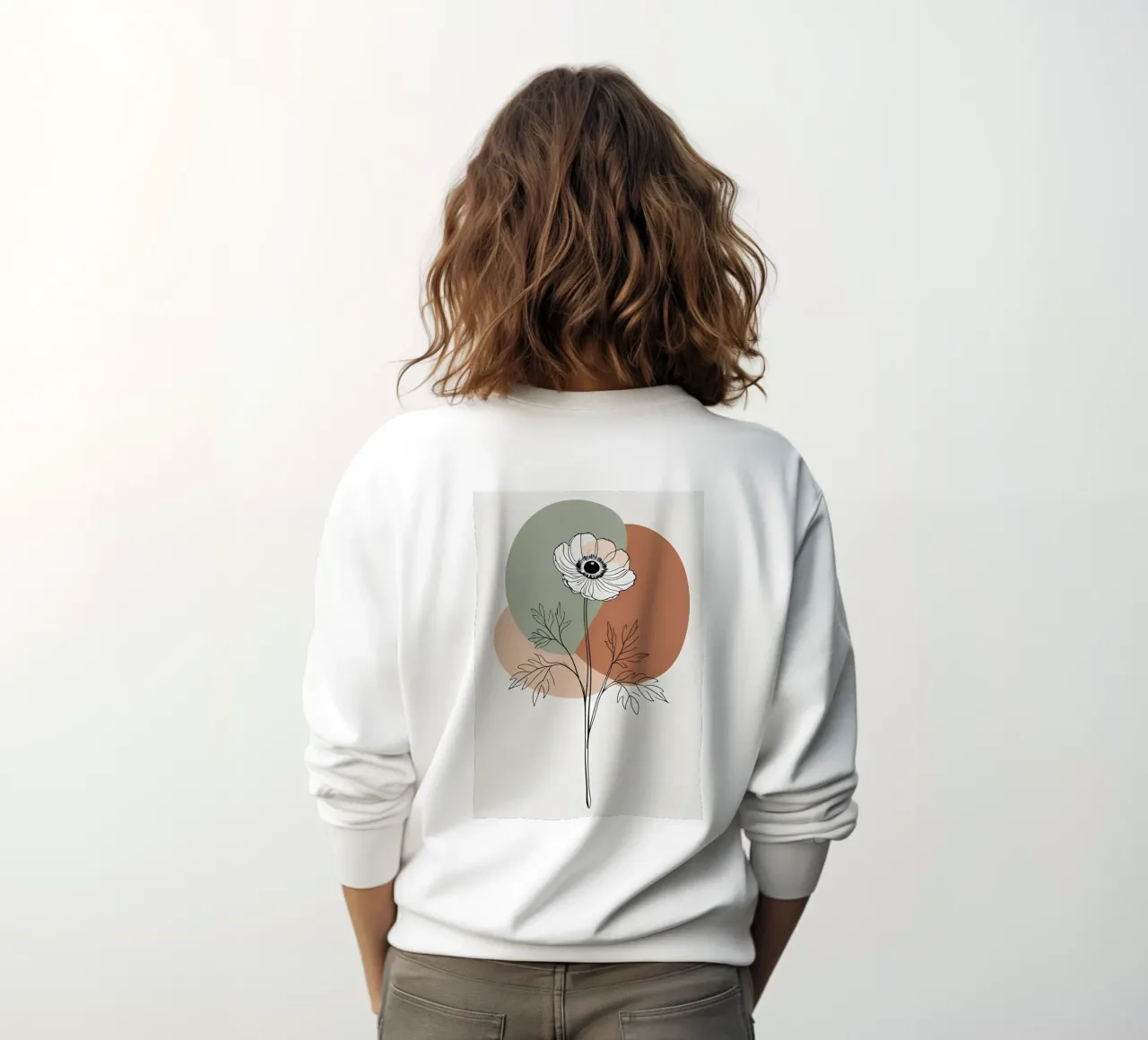 Dessin au trait minimaliste d'une simple fleur d'anémone sweat de Bloom And Brush