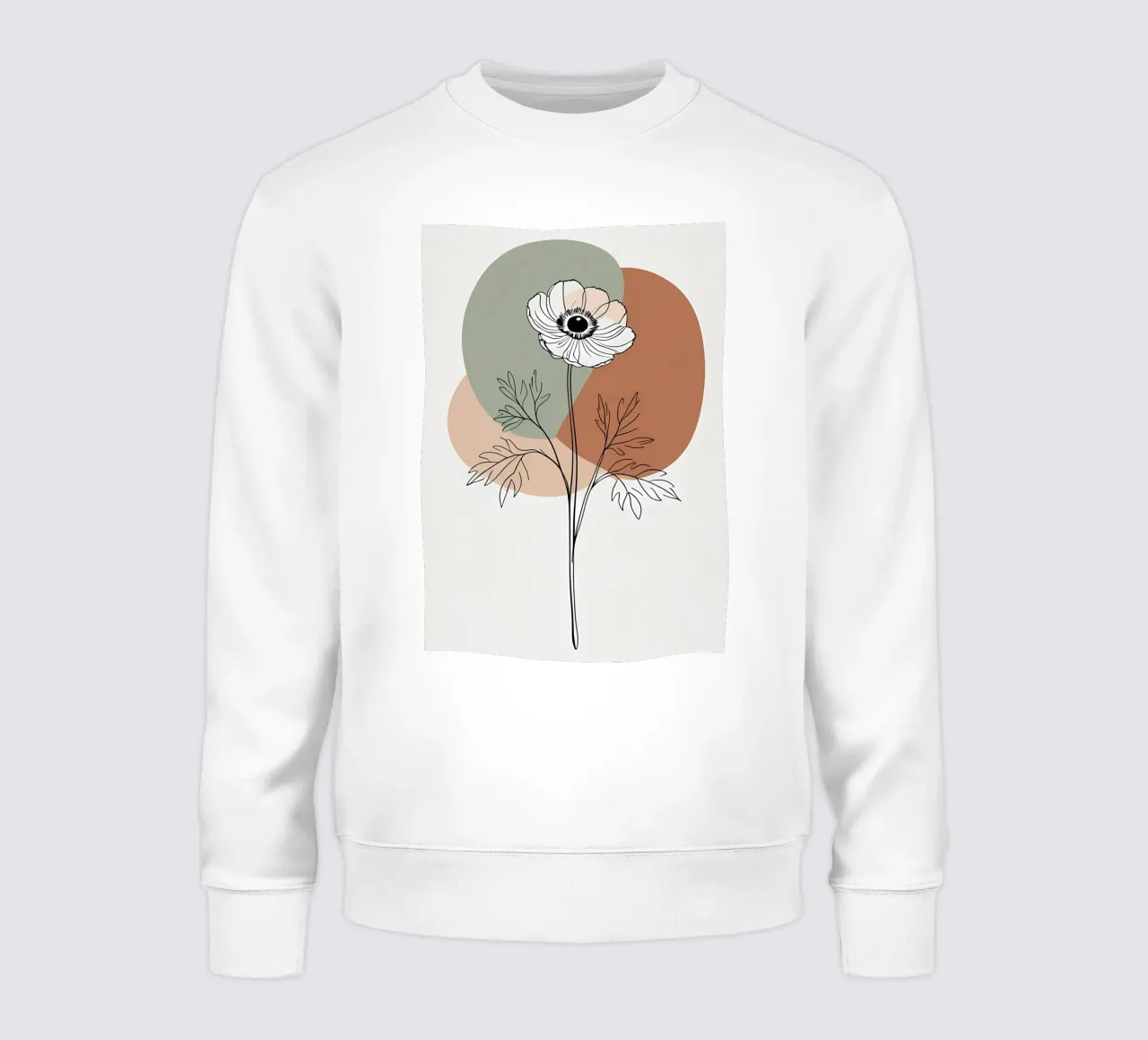 Dessin au trait minimaliste d'une simple fleur d'anémone sweat de Bloom And Brush