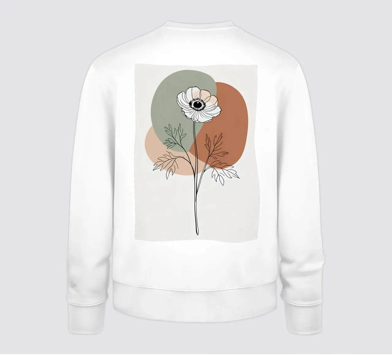 Dessin au trait minimaliste d'une simple fleur d'anémone sweat de Bloom And Brush