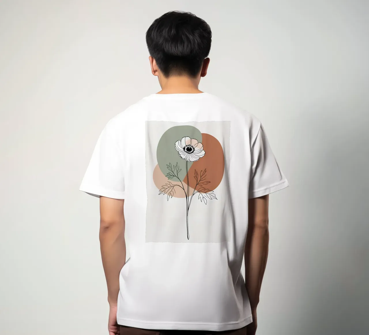 Line art minimalista di un singolo fiore di anemone t-shirt da Bloom And Brush