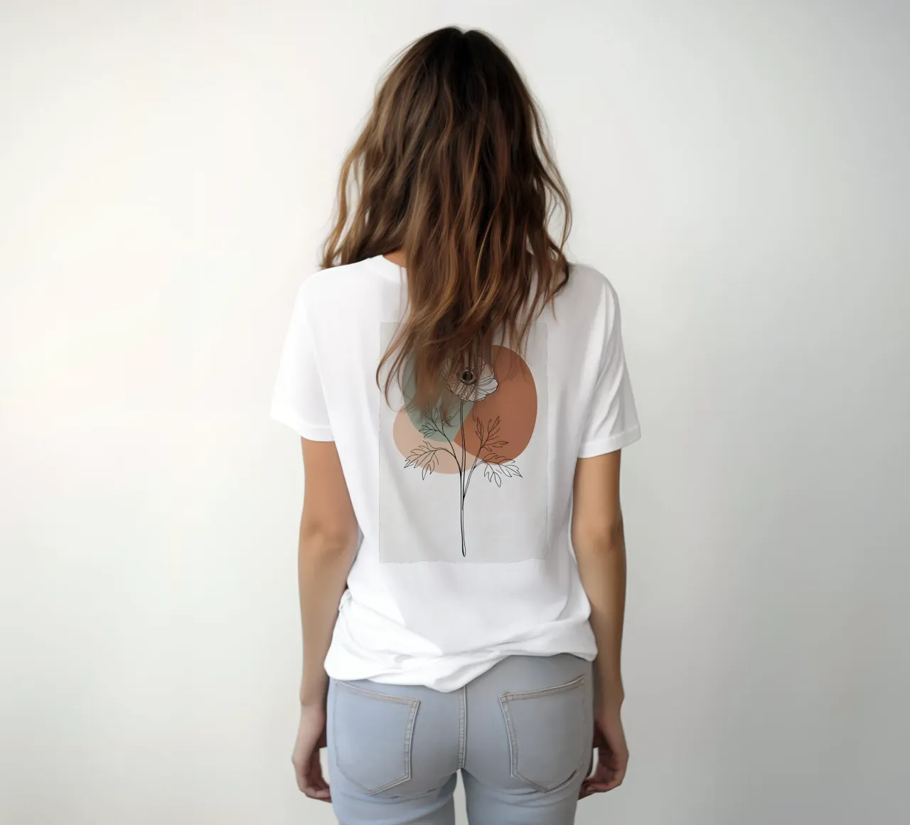 Line art minimalista di un singolo fiore di anemone t-shirt da Bloom And Brush