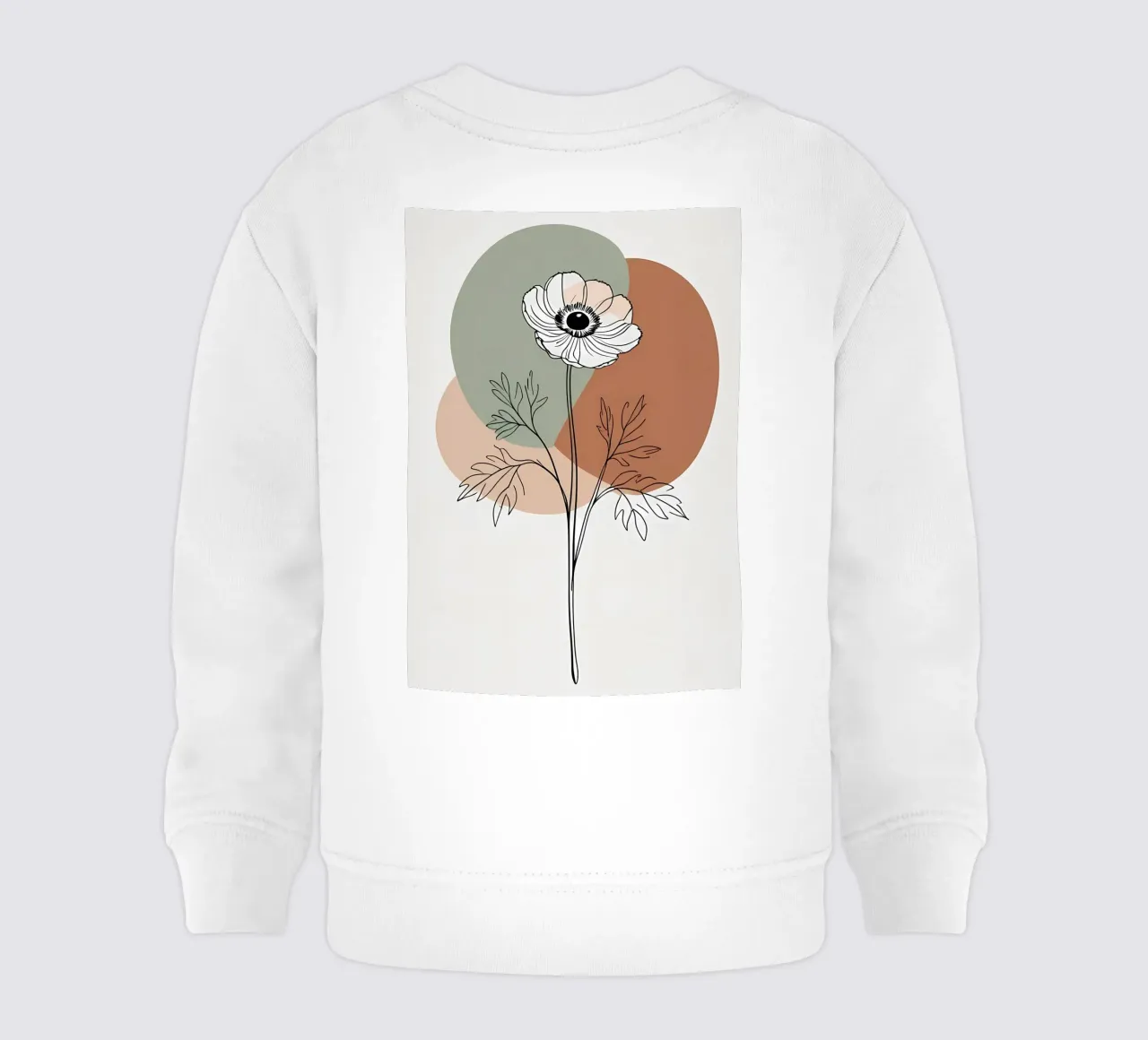Line art minimalista di un singolo fiore di anemone felpa neonato da Bloom And Brush