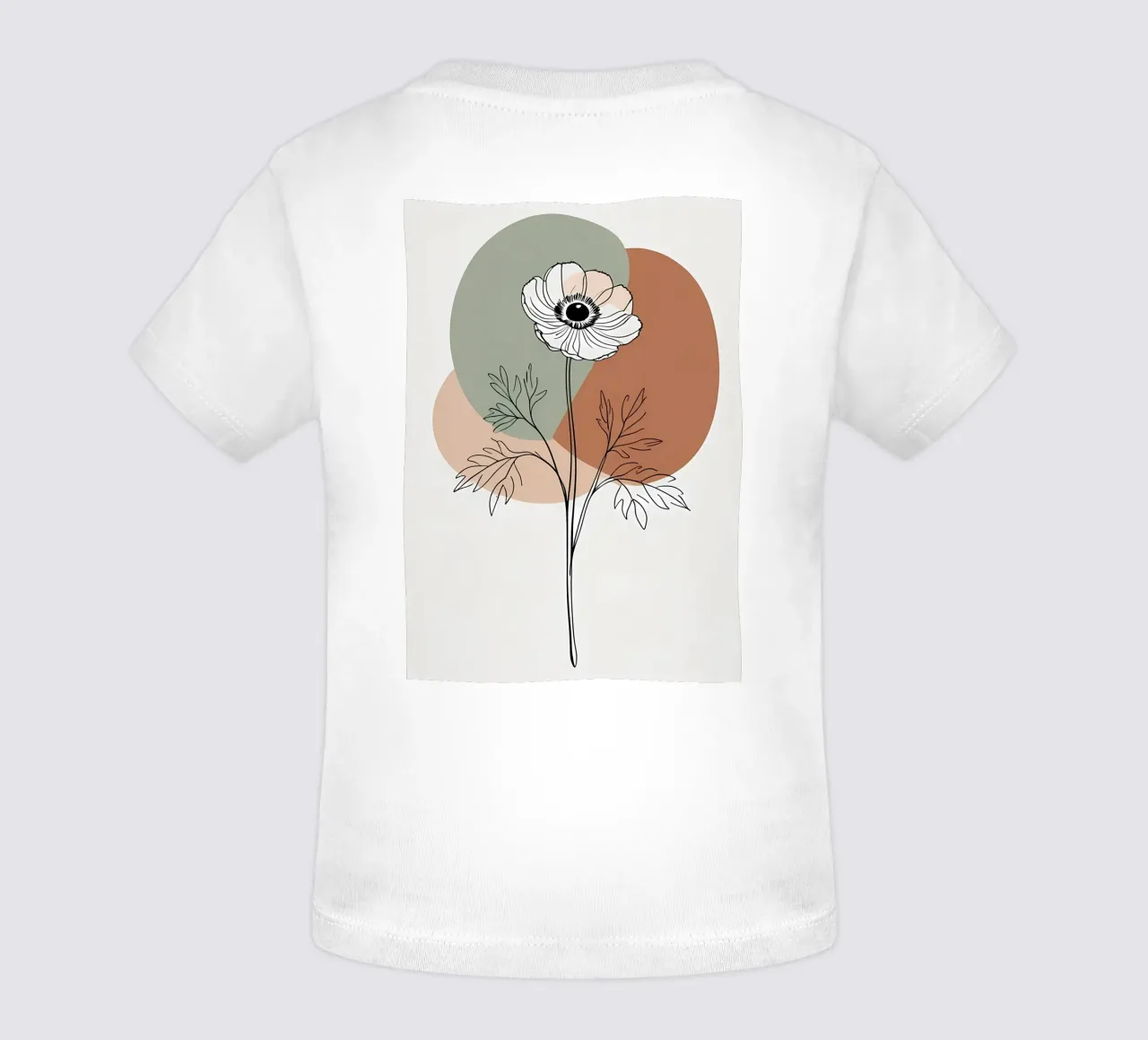 Line art minimalista di un singolo fiore di anemone maglietta neonato da Bloom And Brush
