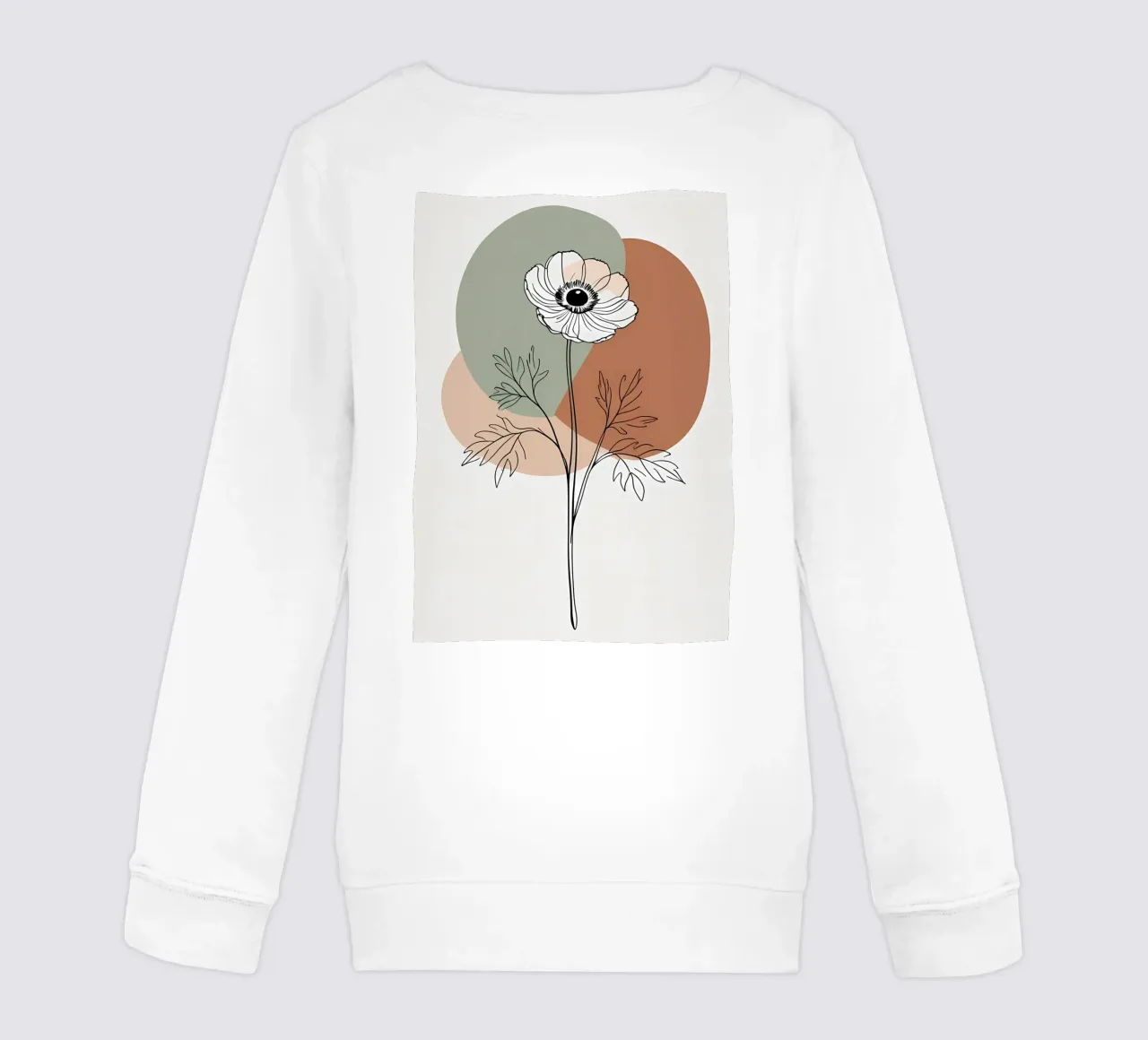 Line art minimalista di un singolo fiore di anemone felpa bambino da Bloom And Brush