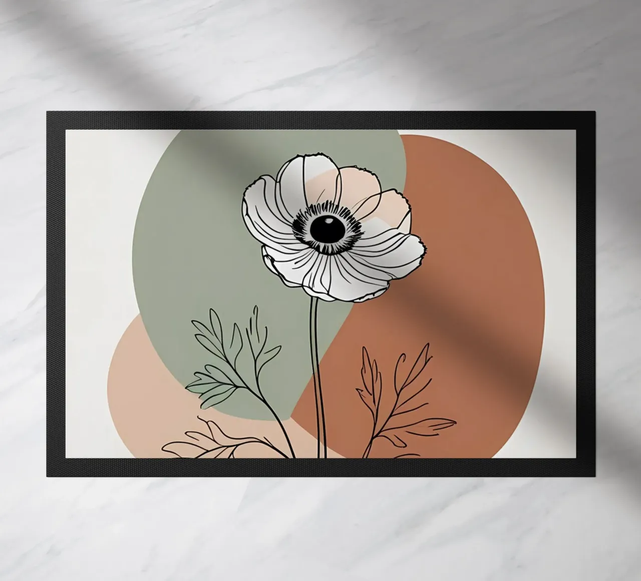 Line art minimalista di un singolo fiore di anemone zerbino da Bloom And Brush